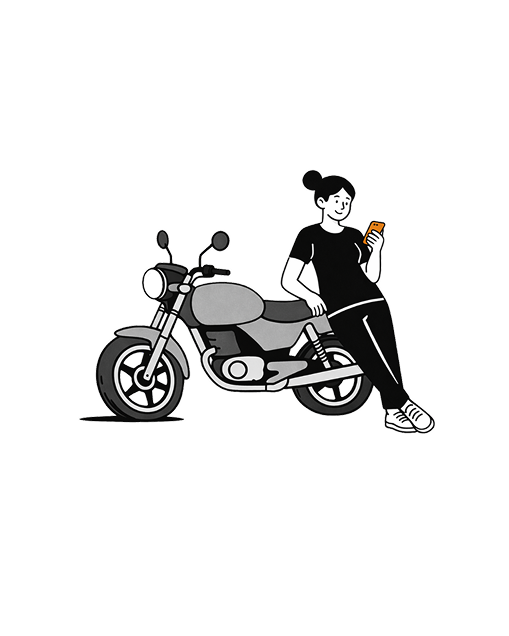 Esperando asistencia moto